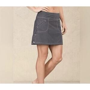 Athleta Cinch Ripstop Skort Women's 10P (32) Pockets Zipper Gray Drawstring‎